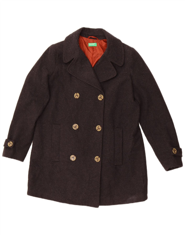 Cappotto da marinaio oversize da donna Benetton UK 10 piccolo in lana grigia