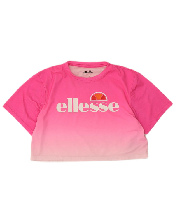 T-shirt grafica corta da donna Ellesse Top UK 14 Colore rosa medio