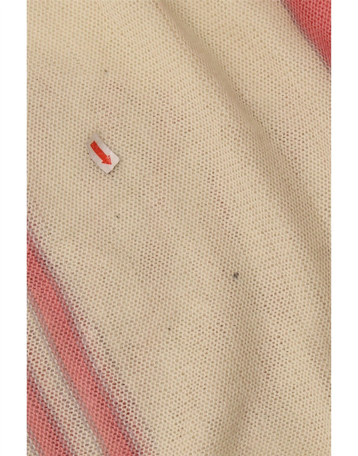 Maglione maglione con scollo a barca da donna VINTAGE UK 14 Colorblock rosa medio