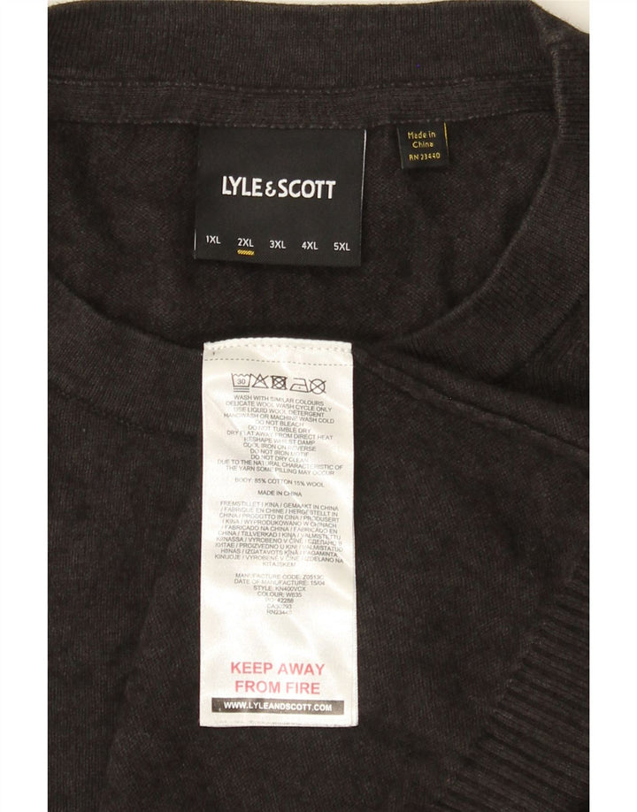 Maglione maglione girocollo da uomo Lyle & Scott 2XL cotone grigio