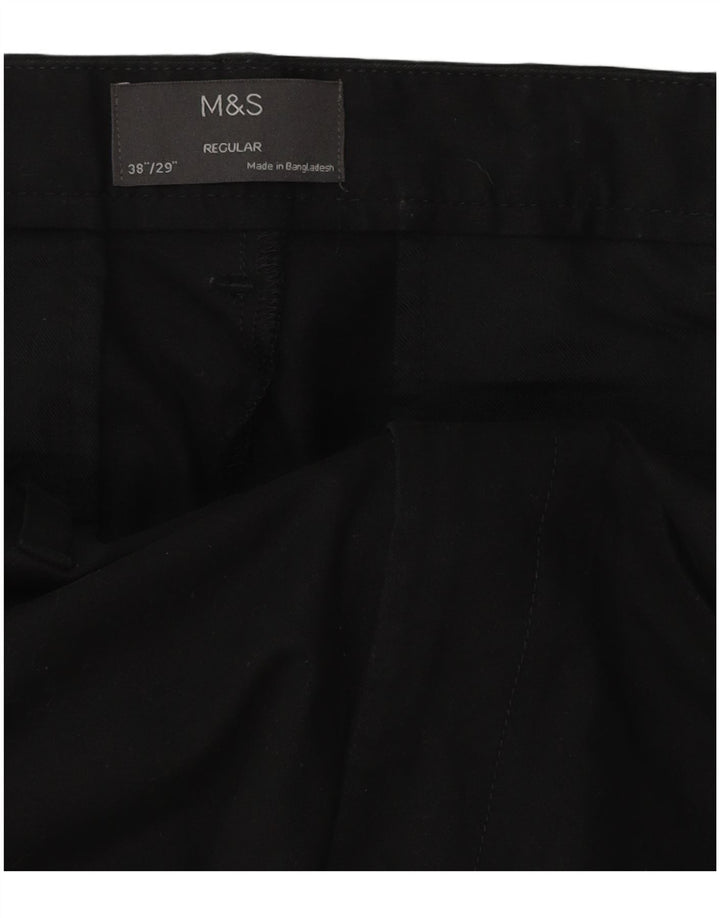 Pantaloni chino vestibilità regolare da uomo Marks & Spencer W38 L29 cotone nero