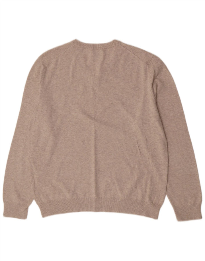 Maglione da donna con scollo a V Gant, grande cotone grigio