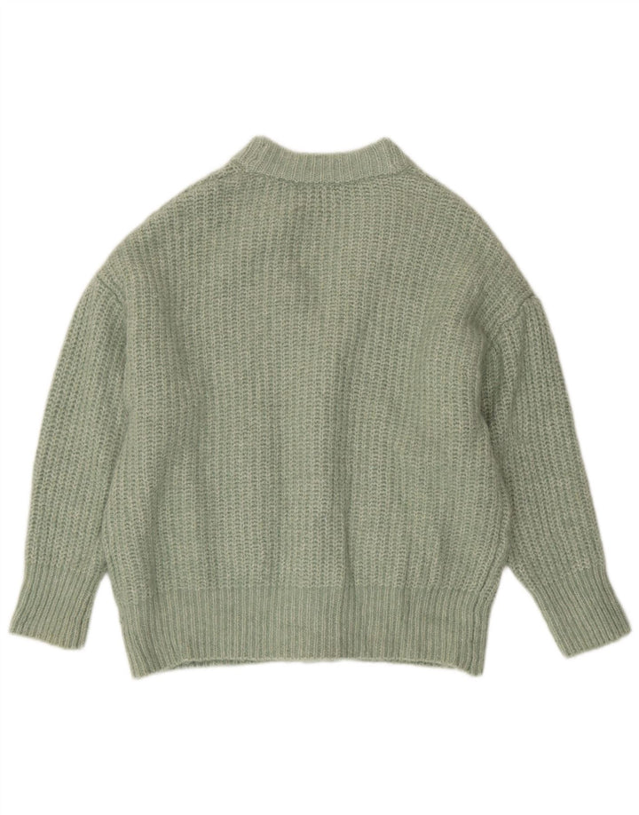 Maglione cardigan oversize da donna Zara UK 14 verde medio