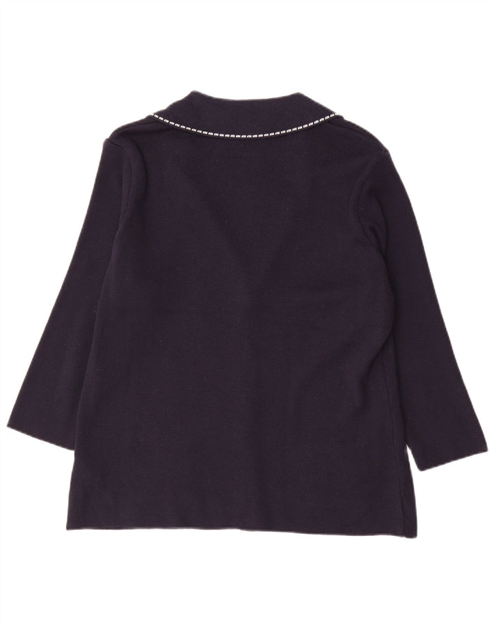 Maglione cardigan Marks & Spencer da donna Per Una UK 16 grande blu navy