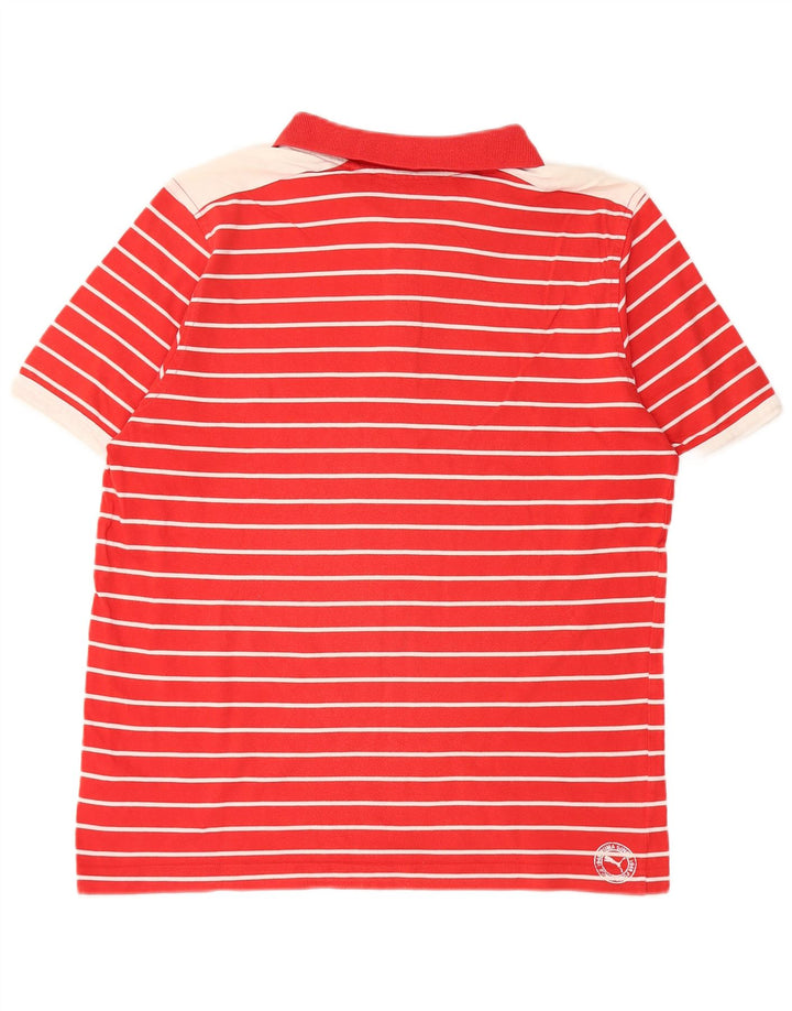 Polo da uomo Puma in cotone a righe grandi rosse