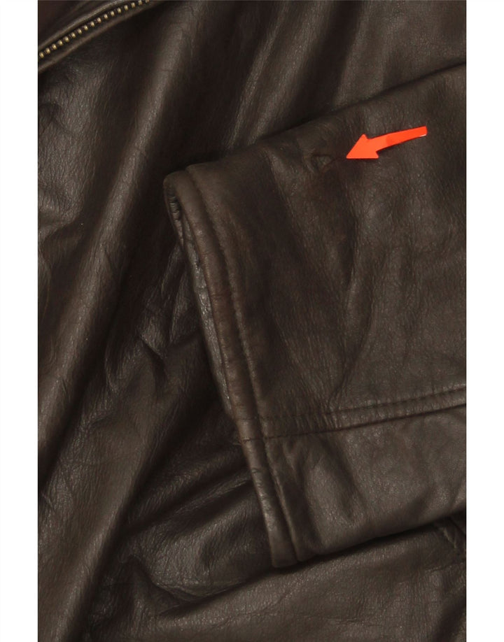 VINTAGE Mens Leather Jacket UK 40 Large Brown Leather Vintage Vintage and Second-Hand Vintage from Messina Hembry 