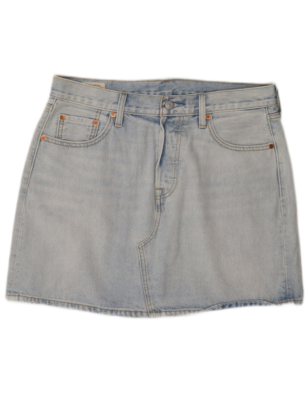 Mini gonna di jeans da donna Levi's W32 grande in cotone blu