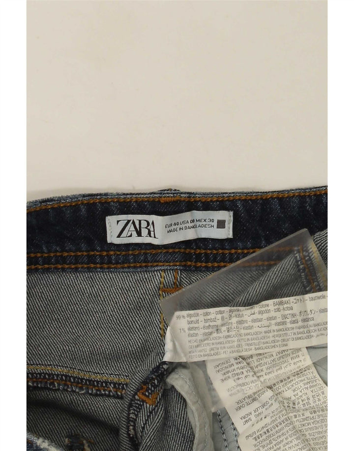 Jeans slim invecchiati da donna Zara EU 40 medio W30 L28 cotone blu