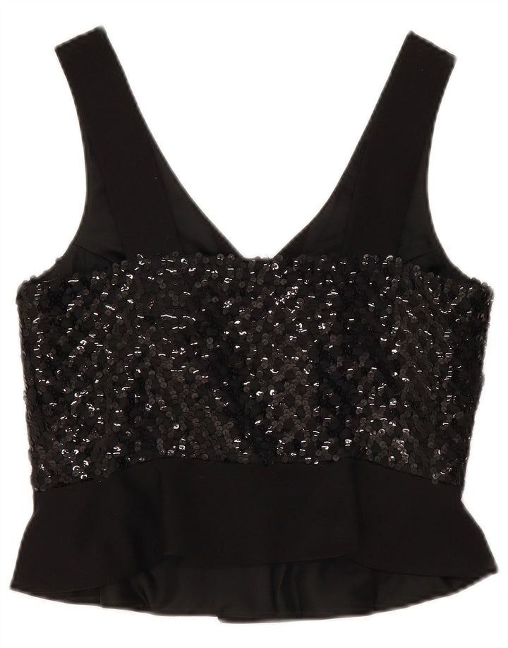 Top corto senza maniche da donna Lucie Linden IT 42 poliestere nero medio