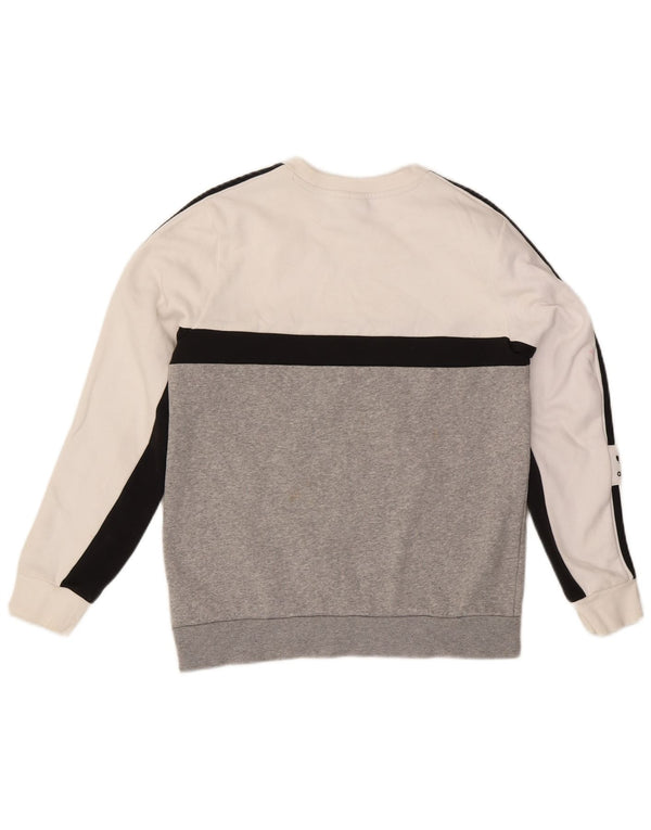 Felpa grafica Adidas da ragazzo, 13-14 anni, in cotone color block bianco