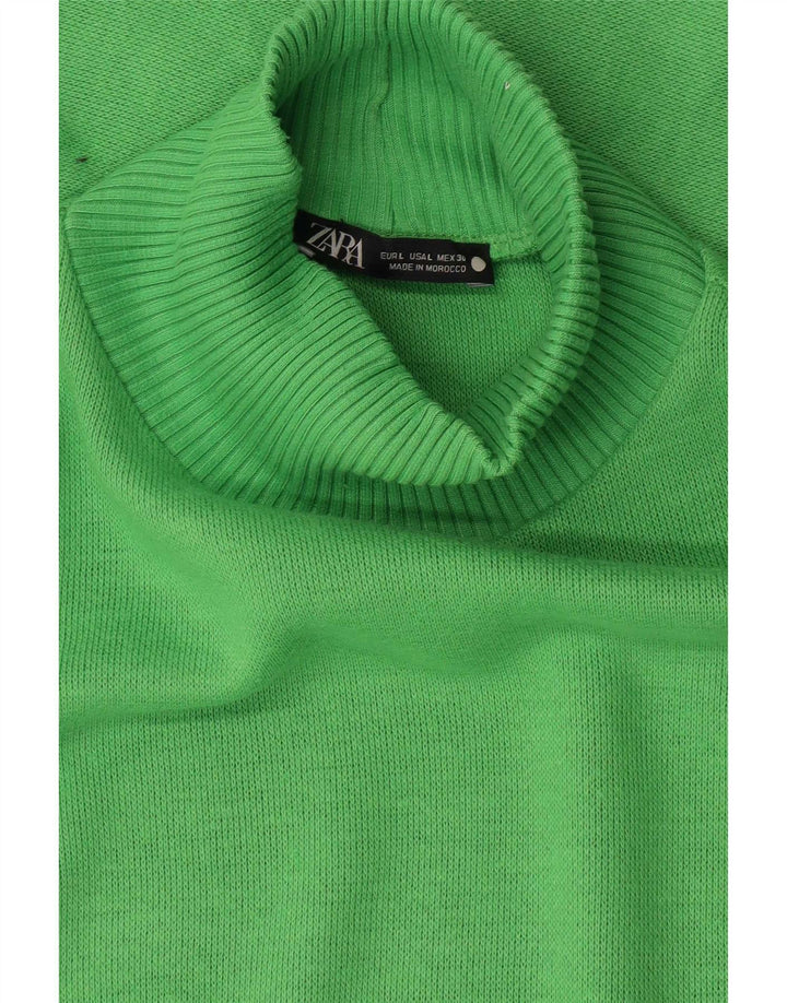 Top corto oversize da donna Zara a maniche lunghe UK 16 grande verde