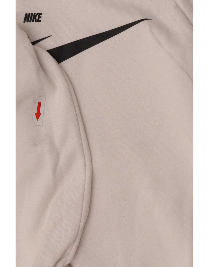 Felpa con cappuccio oversize grafica Nike da donna UK 10 Small Poliestere bianco