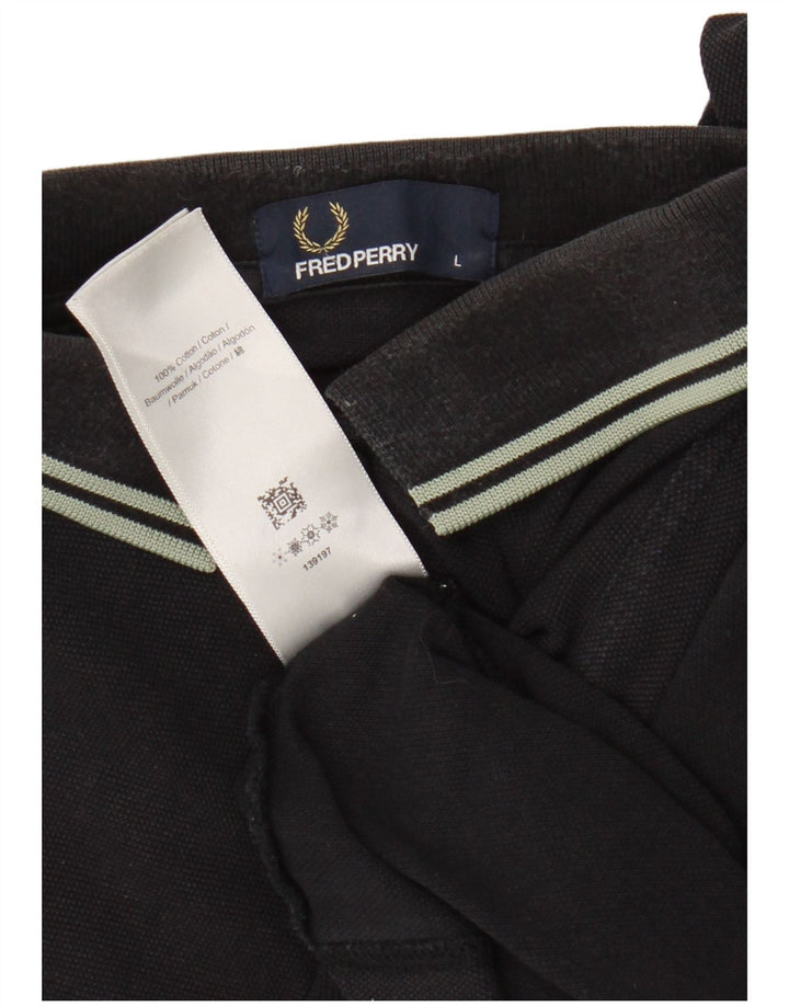 Polo da uomo Fred Perry grande in cotone nero