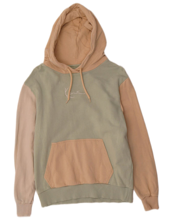 Felpa con cappuccio oversize con grafica da donna Karl Kani UK 6 XS Green Colourblock