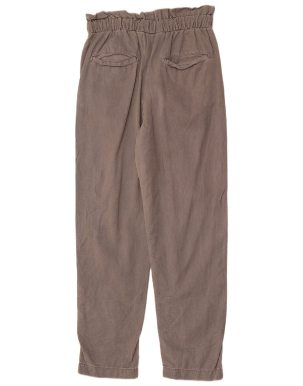 Pantaloni casual affusolati a vita alta da donna Zara XS W24 L27 Lyocell grigio