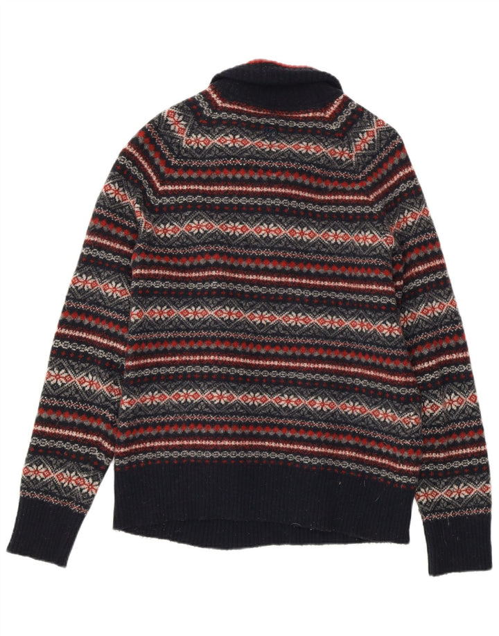 FAT FACE Maglione da donna con collo con zip UK 14 Medio Blu navy Fair Isle