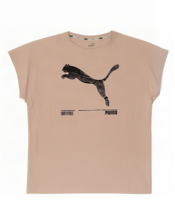 Puma T-shirt grafica oversize da donna Top UK 10 Small Rosa