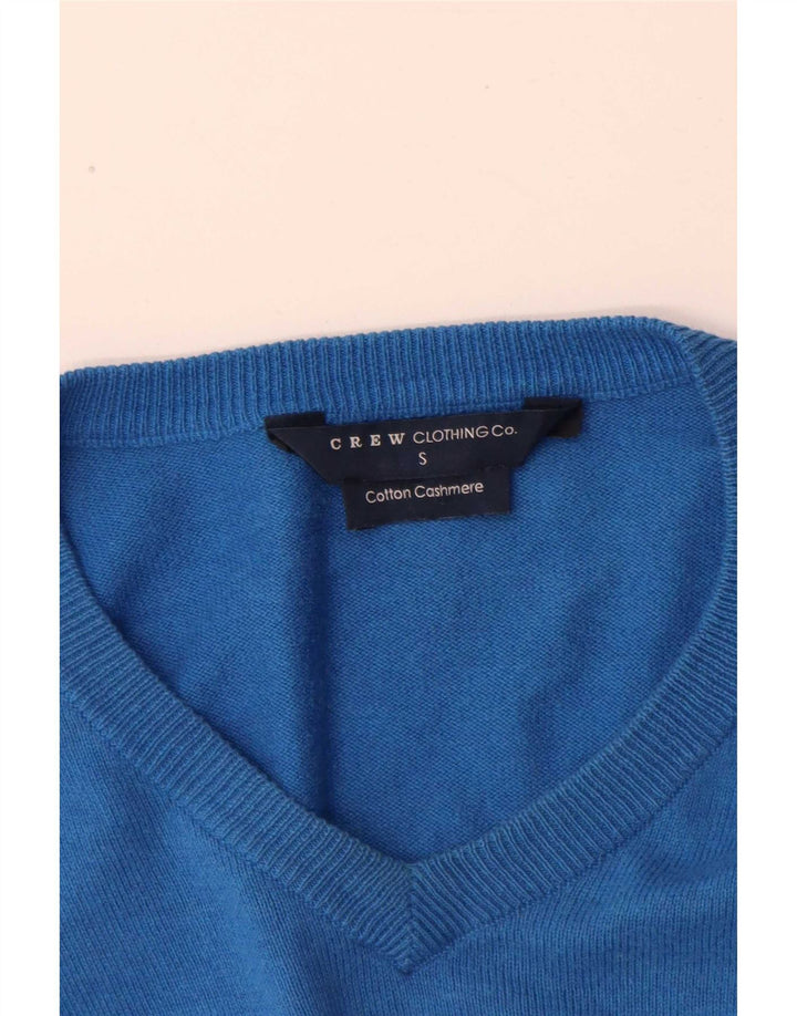 Crew Clothing Maglione da uomo con scollo a V piccolo cotone blu