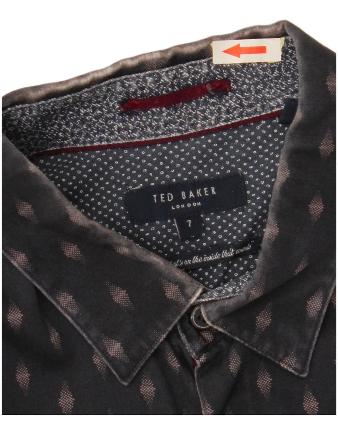 Camicia da uomo TED BAKER taglia 7 3XL cotone geometrico blu navy