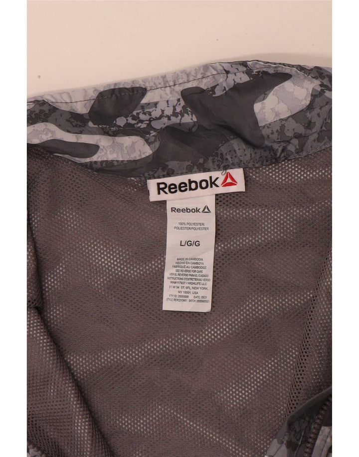 Top da tuta pullover oversize da donna Reebok UK 16 Large Grey Camouflage