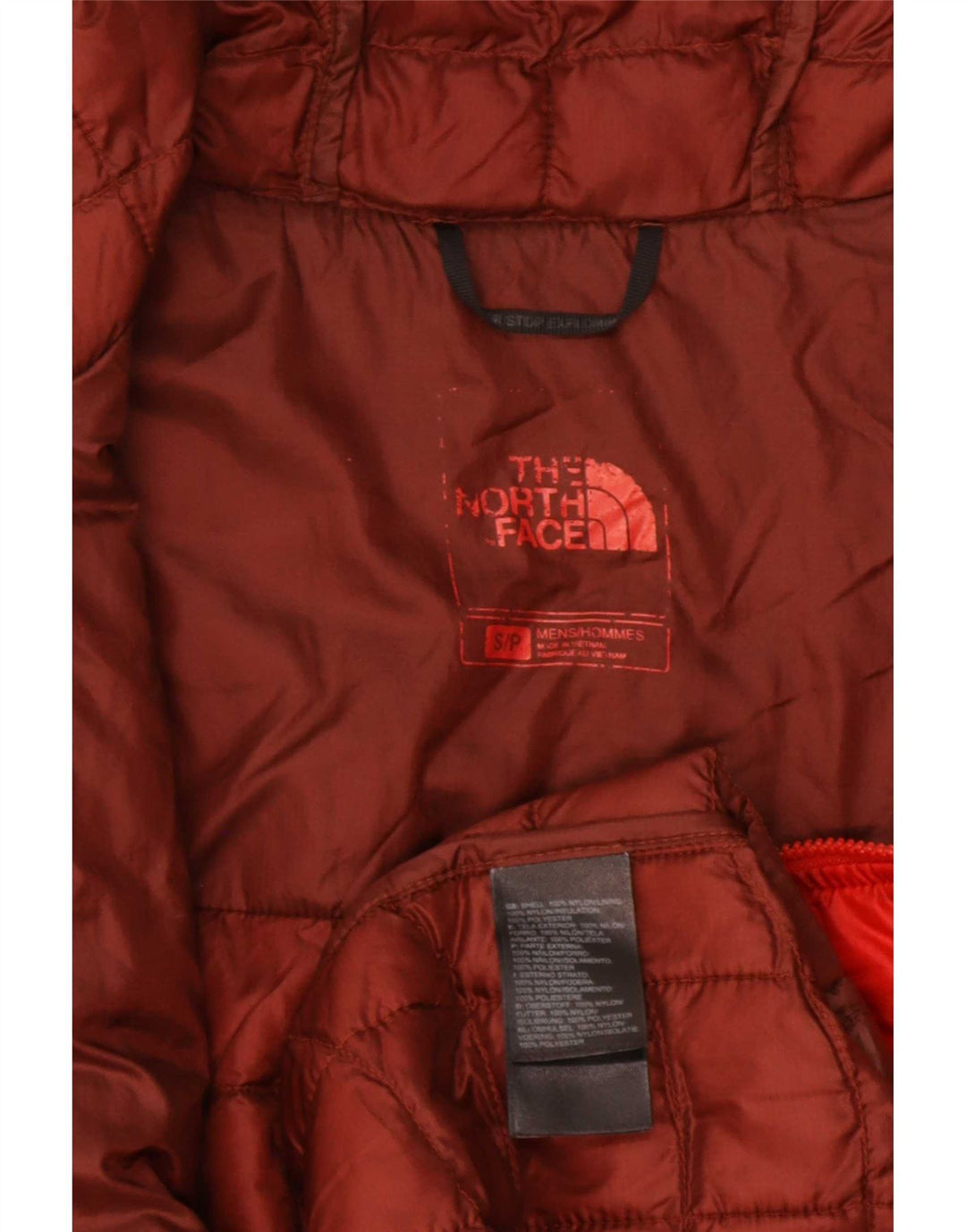 Giacca imbottita con cappuccio da uomo The North Face UK 36 Small Nylon rosso