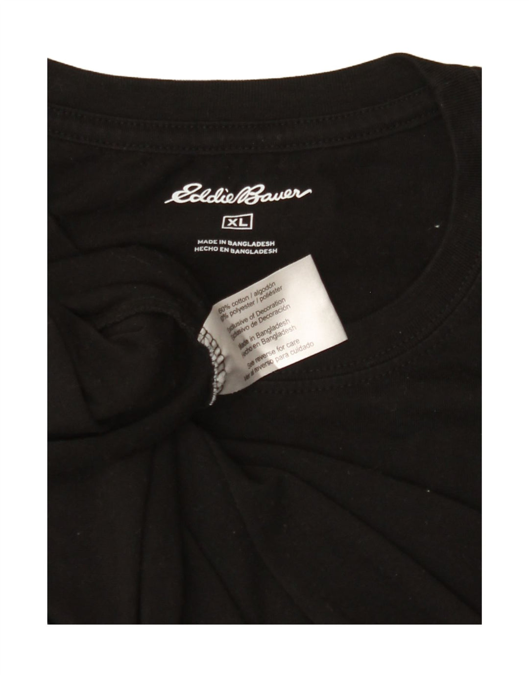 EDDIE BAUER Mens T-Shirt Top XL Black Cotton Vintage Eddie Bauer and Second-Hand Eddie Bauer from Messina Hembry 