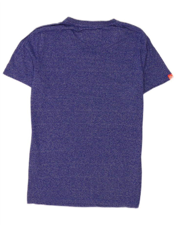 T-shirt da uomo Superdry Top Small in cotone chiazzato blu