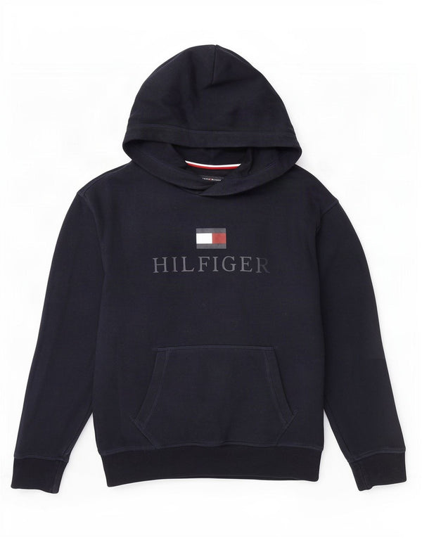 Maglione con cappuccio grafico da bambino Tommy Hilfiger 11-12 anni in cotone blu navy
