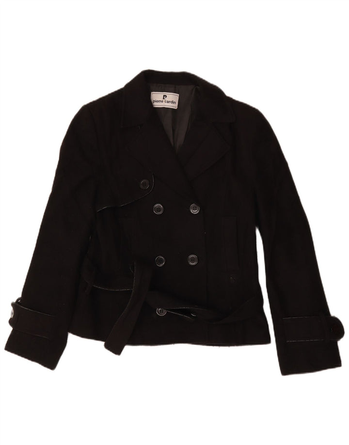 Cappotto da marinaio da donna Pierre Cardin IT 46 grande poliestere nero