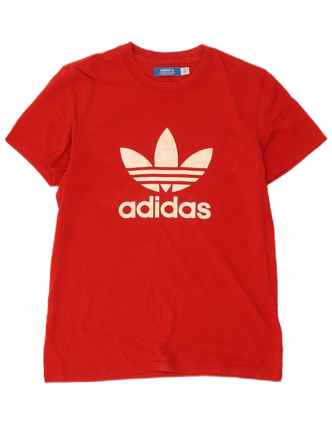 T-shirt grafica da uomo Adidas Top piccola in cotone rosso