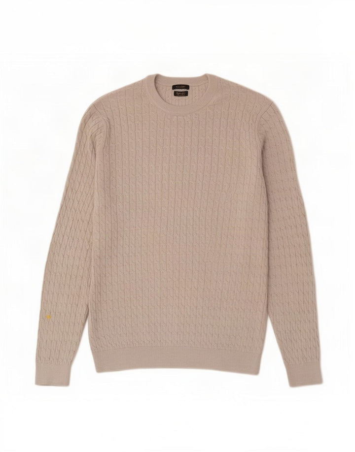 Maglione maglione girocollo da uomo Massimo Dutti in cotone grigio medio