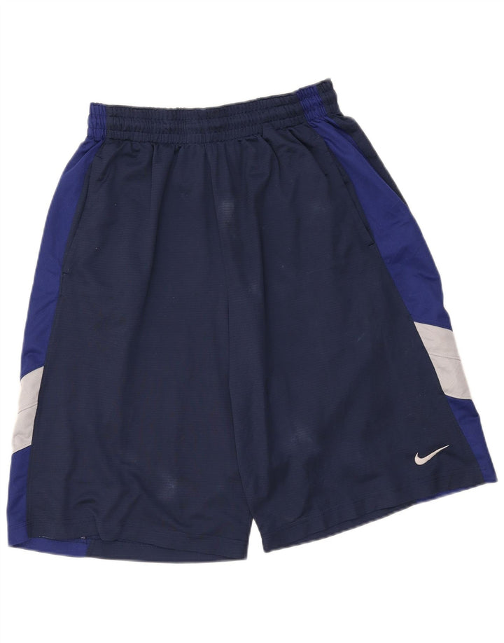 Pantaloncini sportivi Nike Dri Fit da uomo, grandi, in poliestere color block blu navy