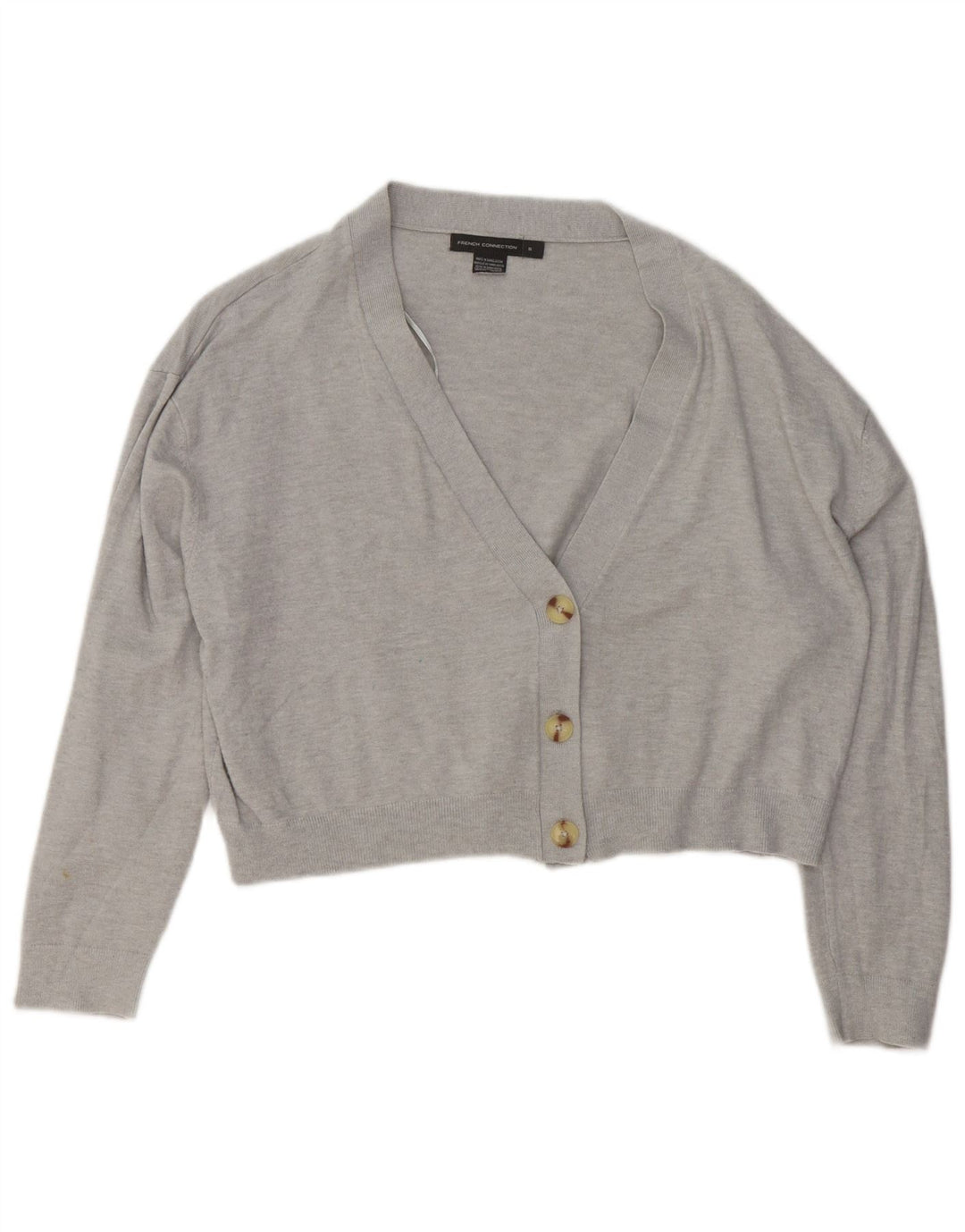 Maglione cardigan oversize corto da donna French Connection UK 10 piccolo grigio