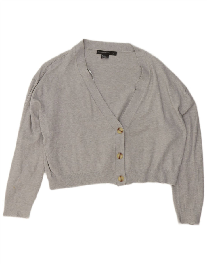 Maglione cardigan oversize corto da donna French Connection UK 10 piccolo grigio