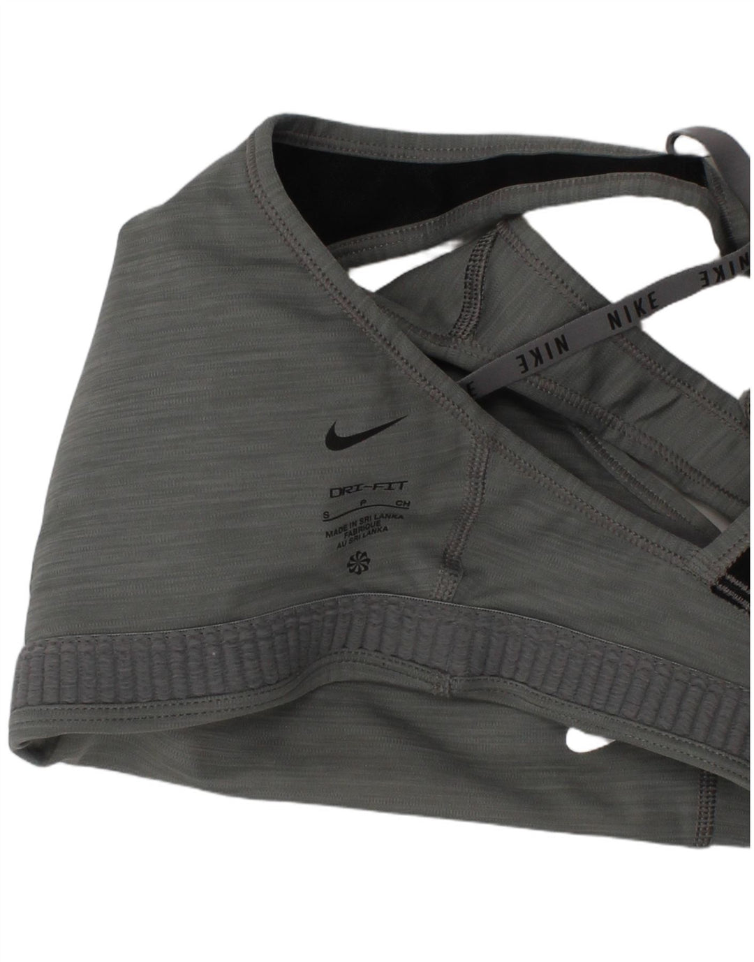 Reggiseno sportivo Nike da donna con grafica, top piccolo grigio sportivo