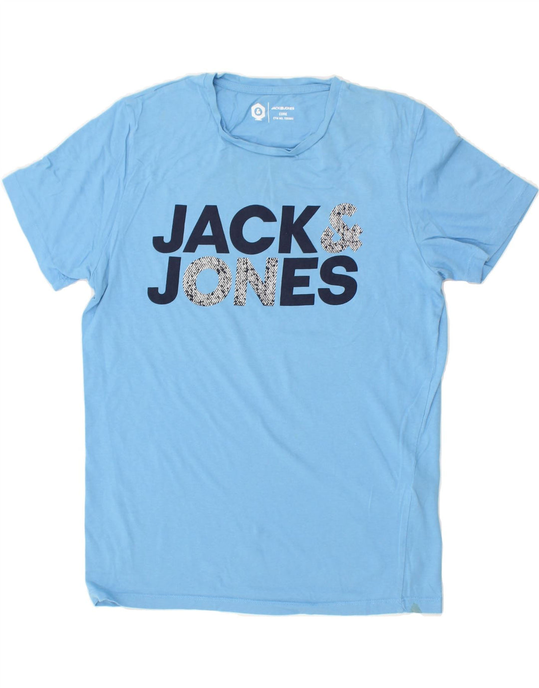 JACK & JONES Mens Core Graphic T-Shirt Top Small Blue Cotton Vintage Jack & Jones and Second-Hand Jack & Jones from Messina Hembry 