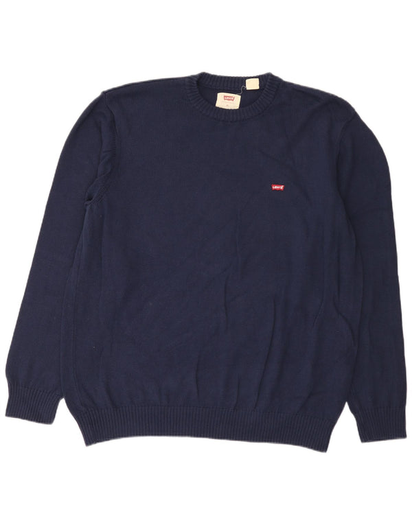 Maglione maglione girocollo vestibilità standard da uomo Levi's XL in cotone blu navy