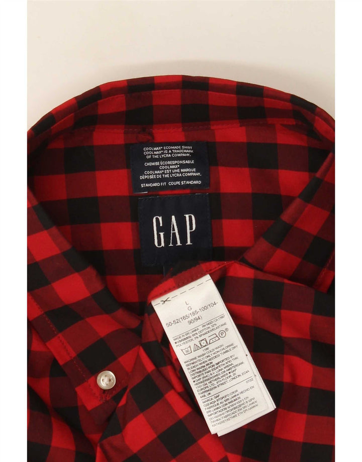 Camicia da uomo Gap Large in cotone a quadretti rossi