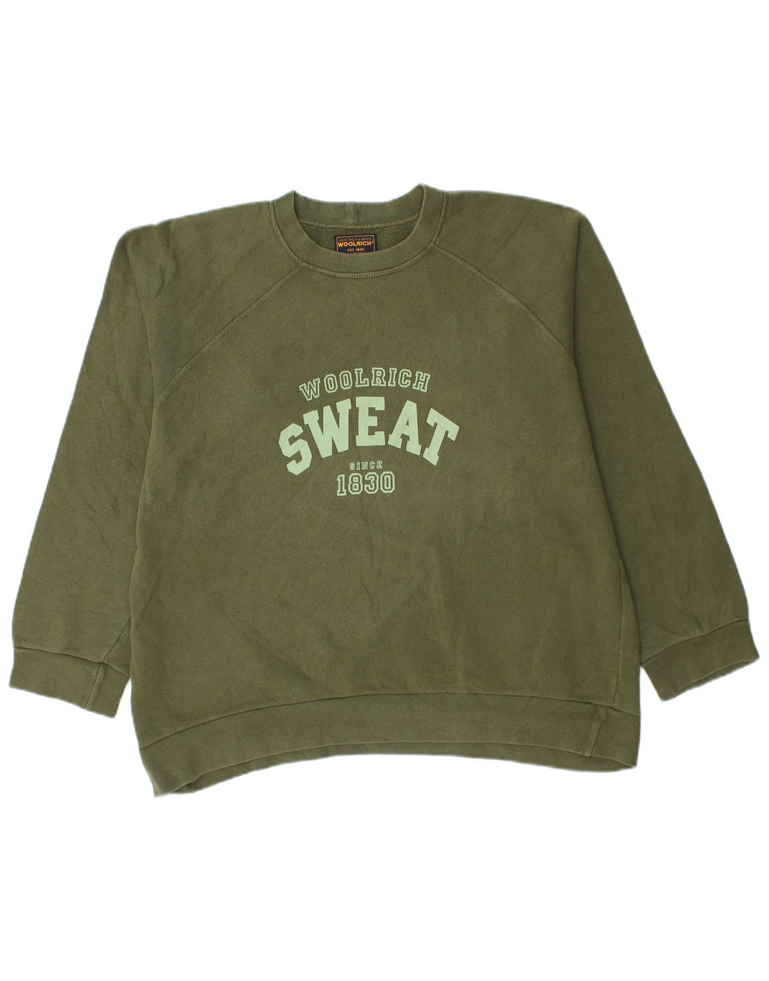 Felpa grafica da uomo Woolrich Maglione grande cotone verde