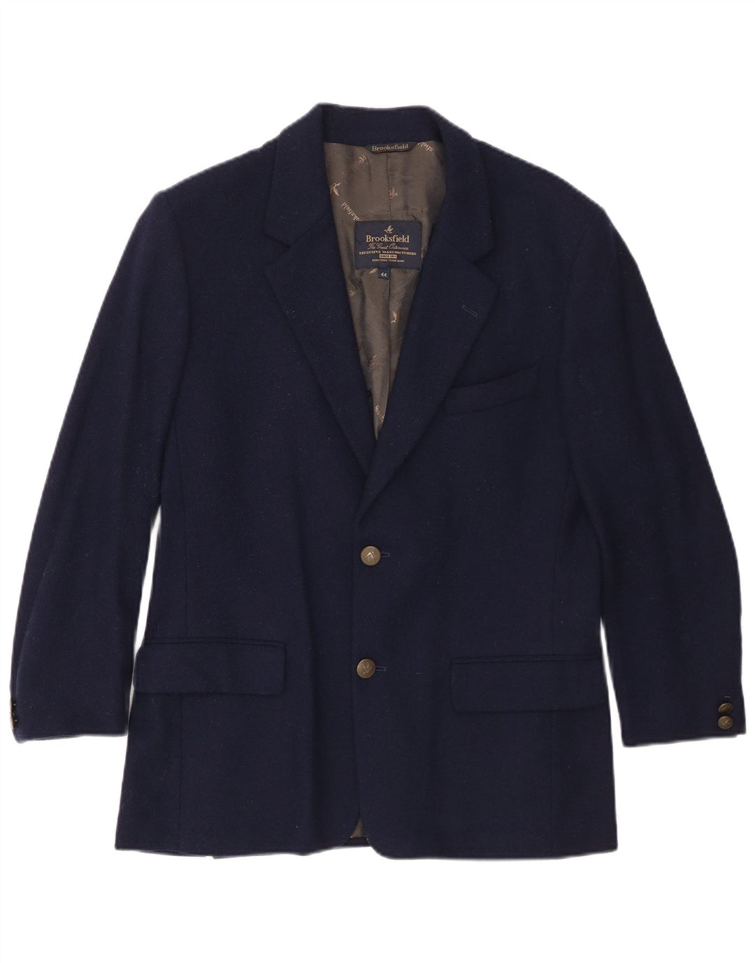 Giacca blazer da uomo a 2 bottoni con maniche a 3/4 Brooksfield IT 44 XS in lana blu navy