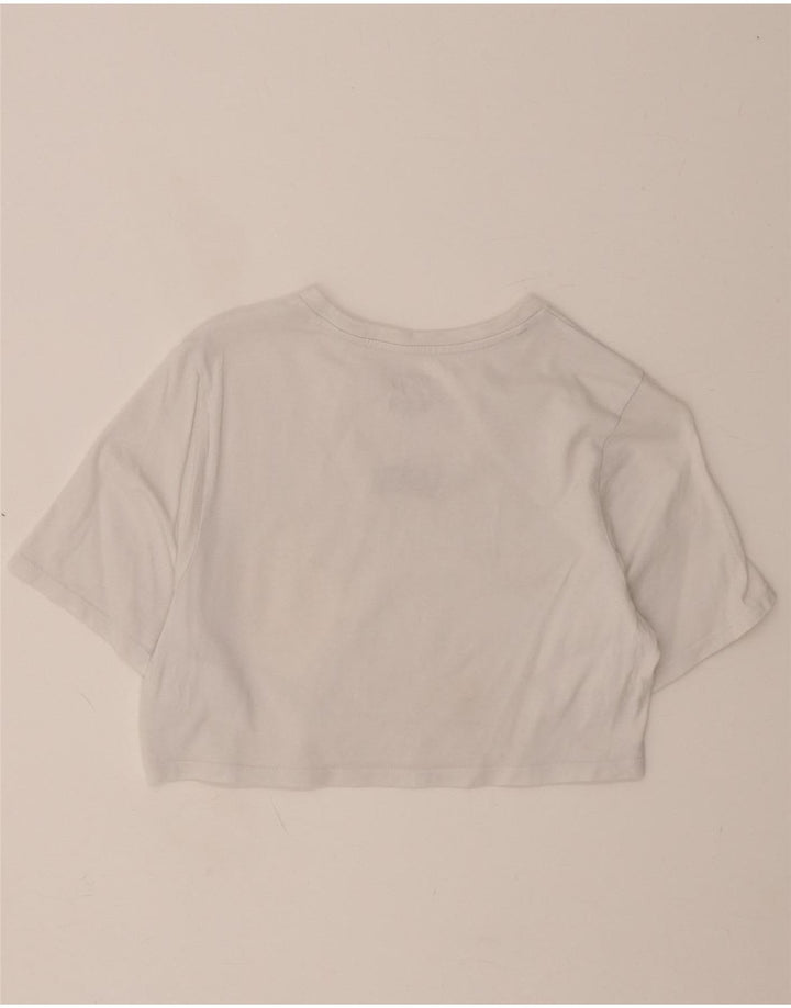 VANS Womens Crop Graphic T-Shirt Top UK 12 Medium White Cotton Vintage Vans and Second-Hand Vans from Messina Hembry 