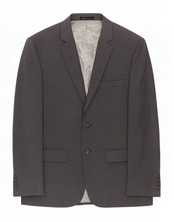Giacca blazer da uomo a 2 bottoni Pierre Cardin UK 40 grande gessato grigio