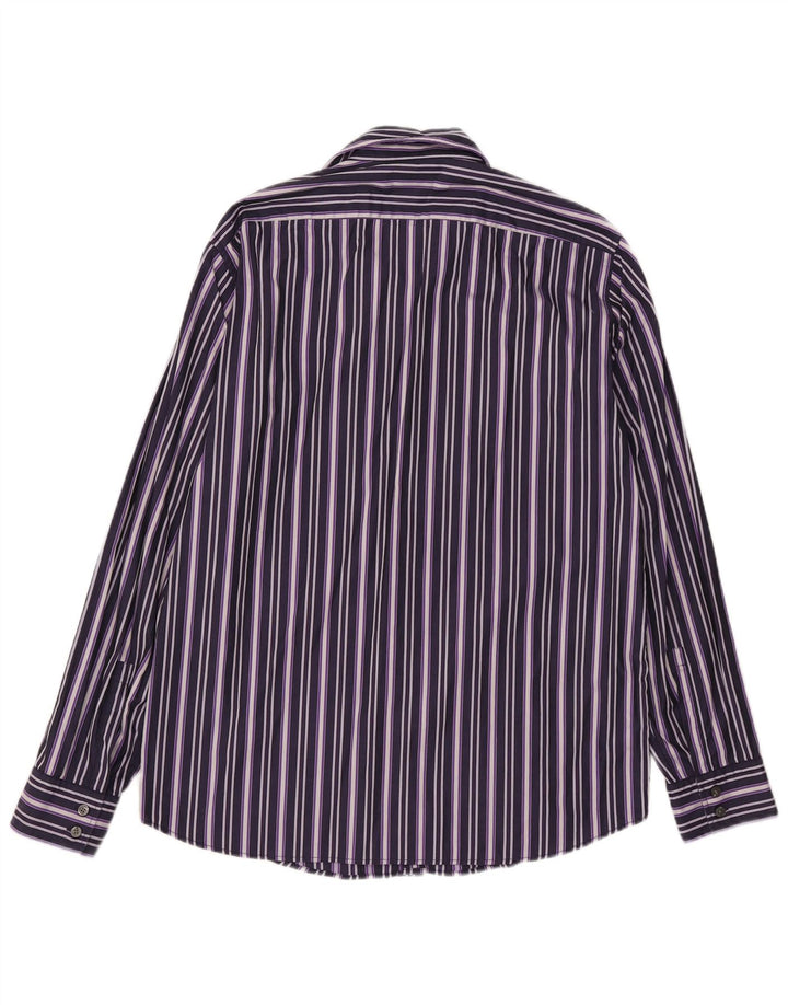 Camicia da uomo Hugo Boss Large in cotone a righe viola