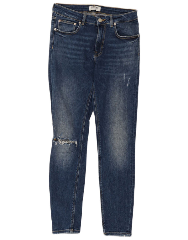 Jeans skinny effetto invecchiato Zara da donna EU 38 Small W28 L27 Blu