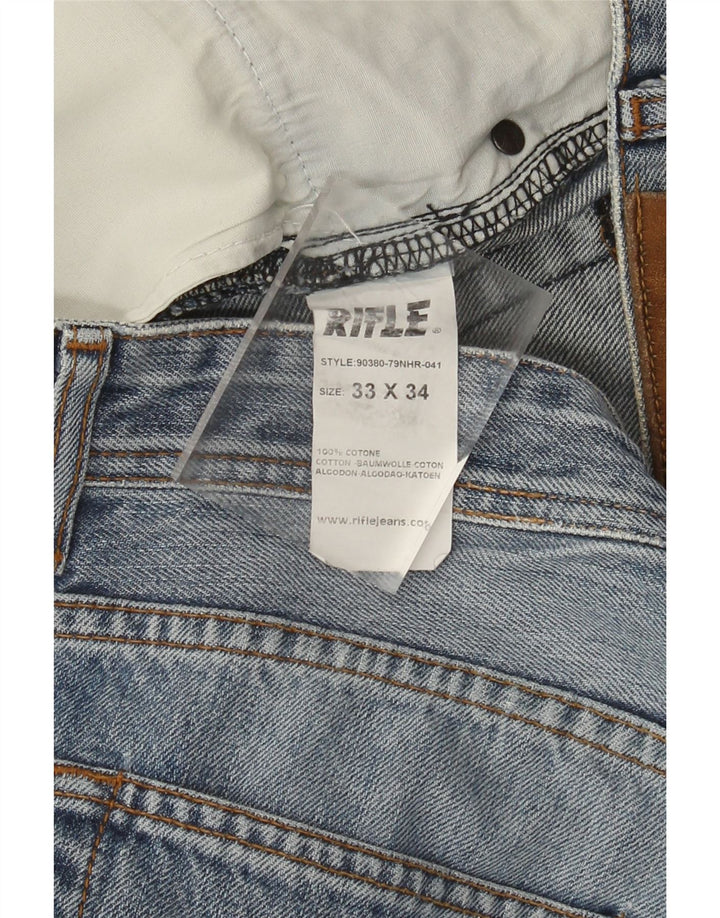 Pantaloncini di jeans da uomo Rifle W33 in cotone blu medio