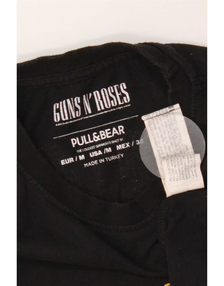 T-shirt grafica da uomo Pull & Bear Top in poliestere nero medio