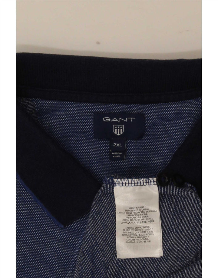 Polo da uomo Gant 2XL in cotone blu navy