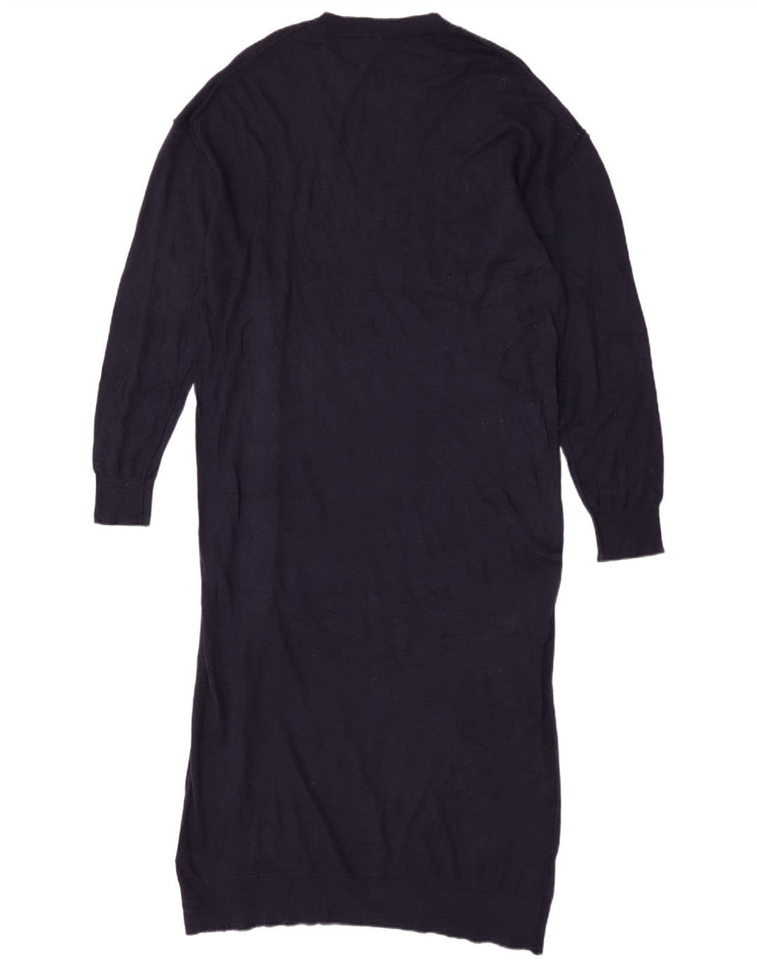 Abito maglione a maniche lunghe maxi da donna Zara UK 14 Poliestere blu navy medio