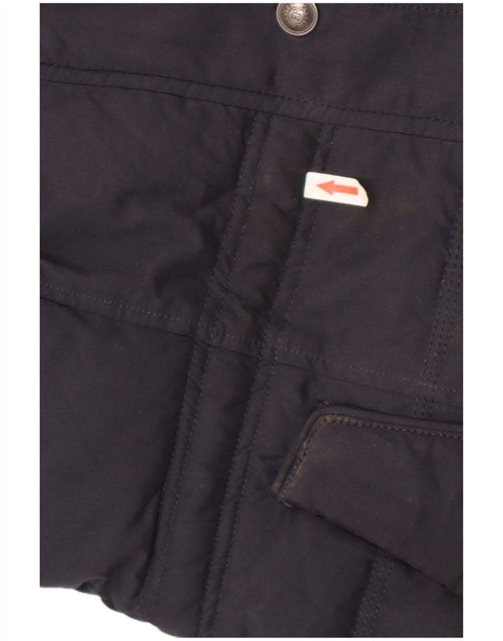 Cappotto imbottito in sherpa con cappuccio da donna Fat Face UK 8 piccolo in poliestere blu navy