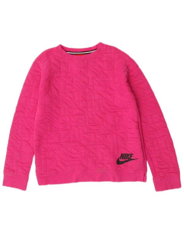 Felpa grafica Nike per ragazze, maglione, 10-11 anni, cotone rosa medio